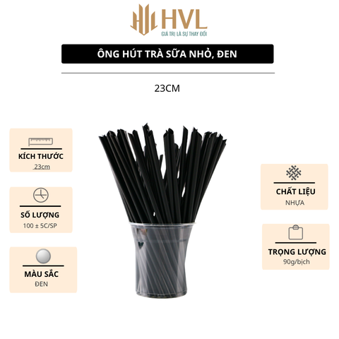 Ông hút trà sữa nhỏ, đen