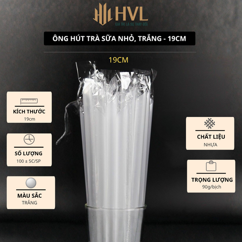 Ông hút trà sữa nhỏ, trắng