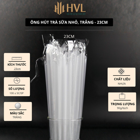 Ông hút trà sữa nhỏ, trắng
