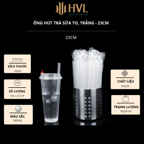Ống hút trà sữa to, trắng