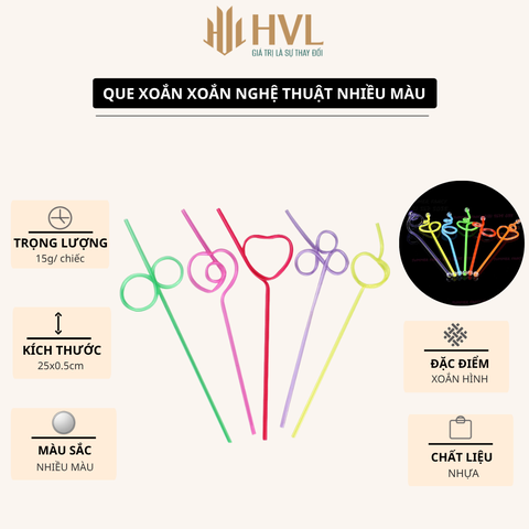 Que xoắn xoắn nghệ thuật nhiều màu
