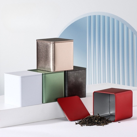 Hộp Đựng Trà Vuông Ánh Nhũ Cao Cấp HVL - Hũ Thiếc Sang Trọng 2026