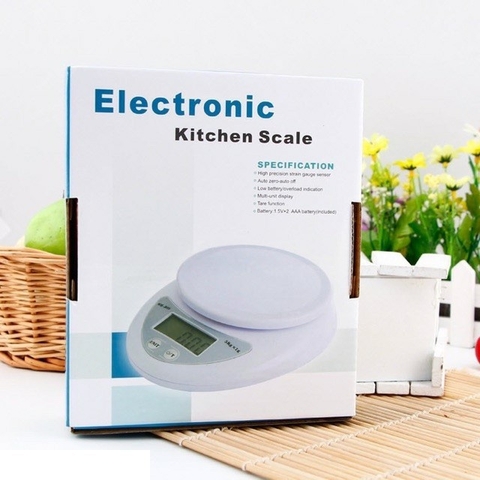 Bộ cân điện tử nhà bếp mini màn hình LCD 5kg, 16.5 x 12.8 x 3.2cm - Phù Thủy Pha Chế