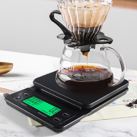 Bộ cân điện tử nhà bếp mini màn hình LCD 5kg, 16.5 x 12.8 x 3.2cm - Phù Thủy Pha Chế