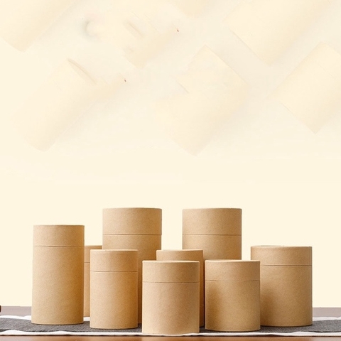 Hộp đựng trà, lọ đựng hạt kho, thảo dược, chất liệu kraft nhôm nắp giấy - HVL TEA