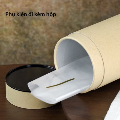 Hộp đựng trà, các loại hạt, đồ khô bằng giấy kraft nắp đen - HVL TEA