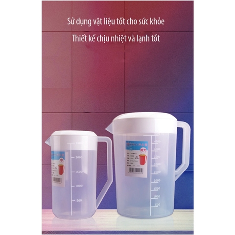 Cốc đong ca đong, chịu nhiệt cao, dung tích lớn, bình đựng nước có nắp - HVL TEA