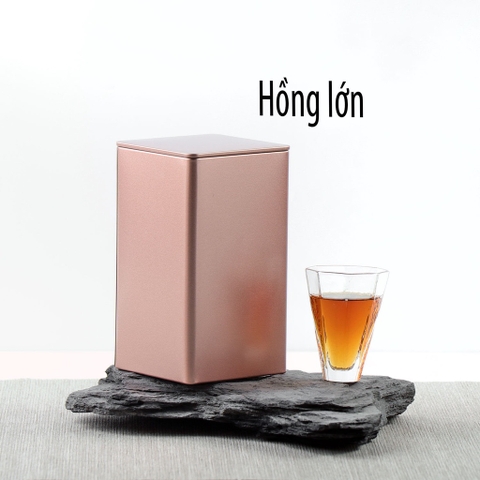 Hộp thiếc đựng trà hình hộp vuông, nhiều màu - HVL TEA
