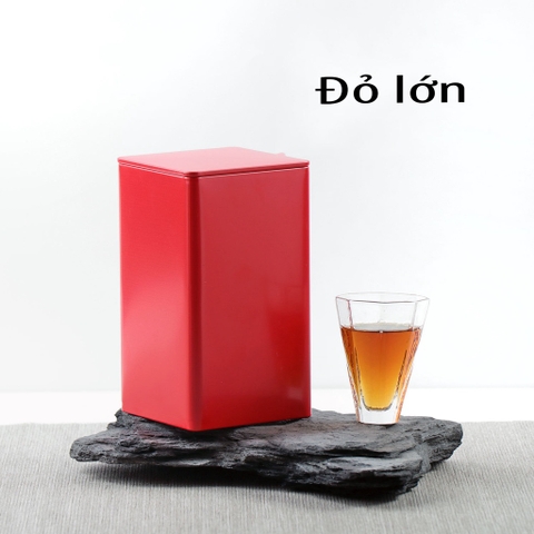 Hộp thiếc đựng trà hình hộp vuông, nhiều màu - HVL TEA