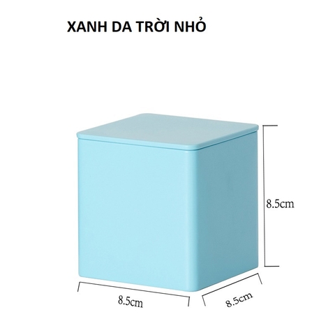 Hộp thiếc đựng trà hình hộp vuông, nhiều màu - HVL TEA