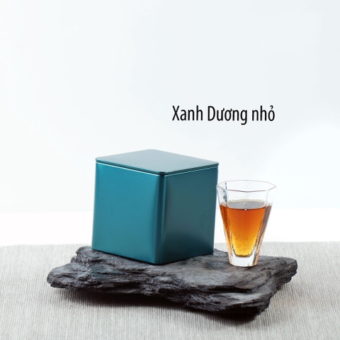 Hộp thiếc đựng trà hình hộp vuông, nhiều màu - HVL TEA