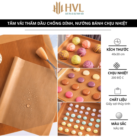 Tấm vải thấm dầu chống dính, nướng bánh chịu nhiệt