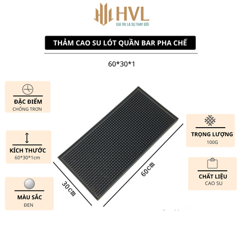 Thảm lót quầy bar, lót quầy pha chế chống trượt - HVL TEA - 30x60