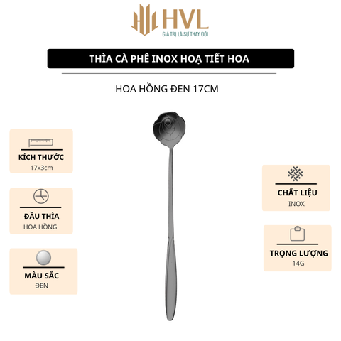 Thìa cà phê Inox hoạ tiết hoa