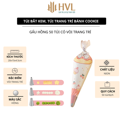 Túi bắt kem, túi trang trí bánh cookie hoạ tiết