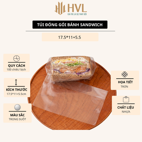 Túi đóng gói bánh sandwich, túi bánh mì nướng trong suốt cấp thực phẩm