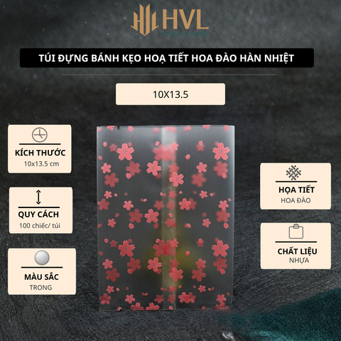 Túi đựng bánh kẹo hoạ tiết Hoa Đào Hàn Nhiệt