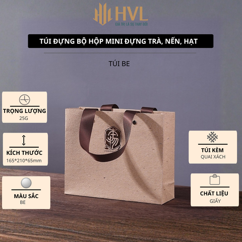 Túi đựng bộ 2,3,4,6 hộp mini đựng trà, nến bằng thiếc nhiều màu sắc - HVL TEA