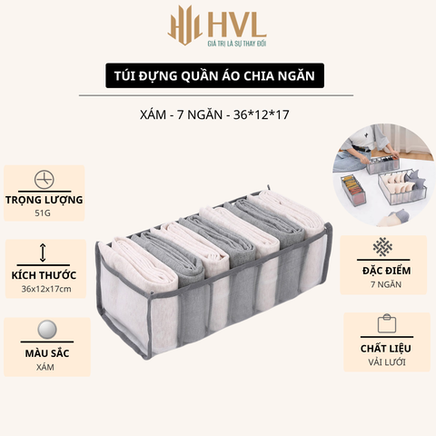 Túi đựng quần áo chia ngăn