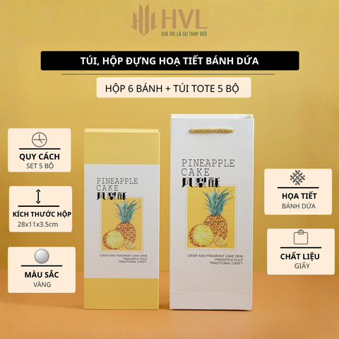 Túi, hộp đựng hoạ tiết bánh dứa