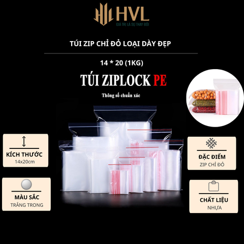 Túi zip chỉ đỏ loại dày đẹp