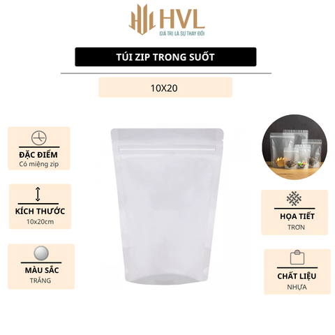 Túi zip giấy kraft nhiều size - màu vàng