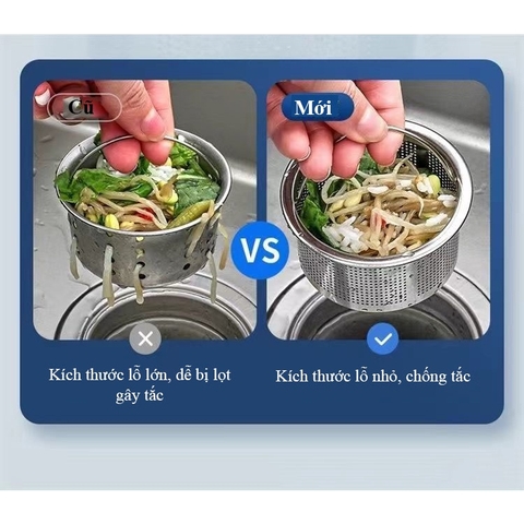 Giỏ lọc rác bồn rửa bát, lọc rác inox 304, hàng cao cấp - HVL TEA