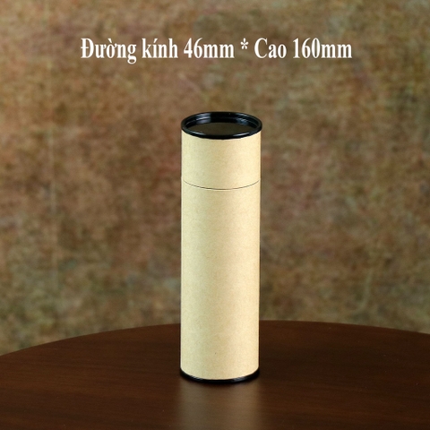 Hộp đựng trà, các loại hạt, đồ khô bằng giấy kraft nắp đen - HVL TEA