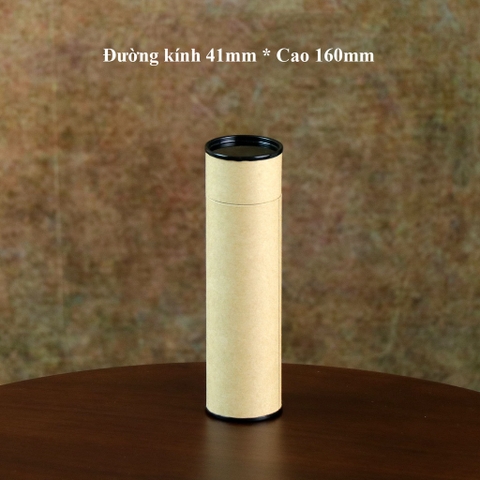 Hộp đựng trà, các loại hạt, đồ khô bằng giấy kraft nắp đen - HVL TEA