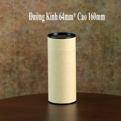 Hộp đựng trà, các loại hạt, đồ khô bằng giấy kraft nắp đen - HVL TEA