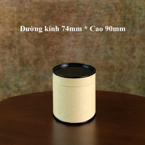 Hộp đựng trà, các loại hạt, đồ khô bằng giấy kraft nắp đen - HVL TEA