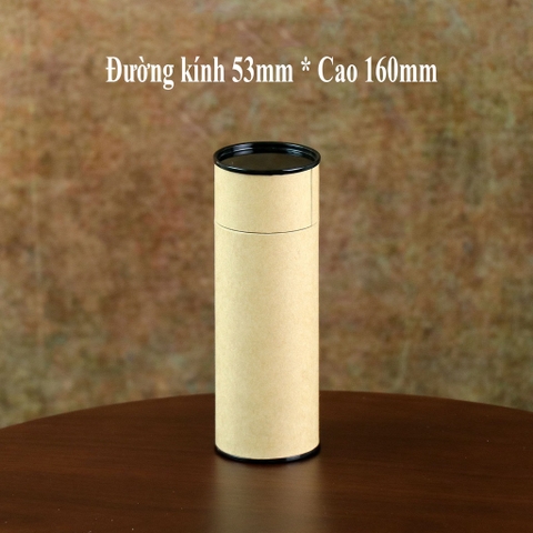 Hộp đựng trà, các loại hạt, đồ khô bằng giấy kraft nắp đen - HVL TEA