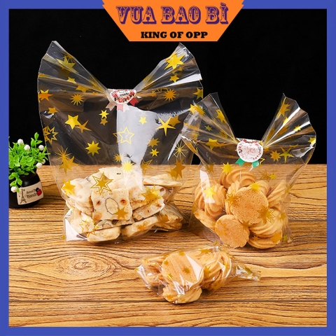 Túi đựng bánh kẹo, bao bì trang trí quà tặng, Hoạ Tiết Ngôi Sao Vàng