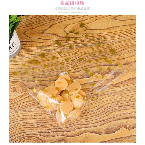 Túi đựng bánh kẹo, bao bì trang trí quà tặng, Hoạ Tiết Ngôi Sao Vàng