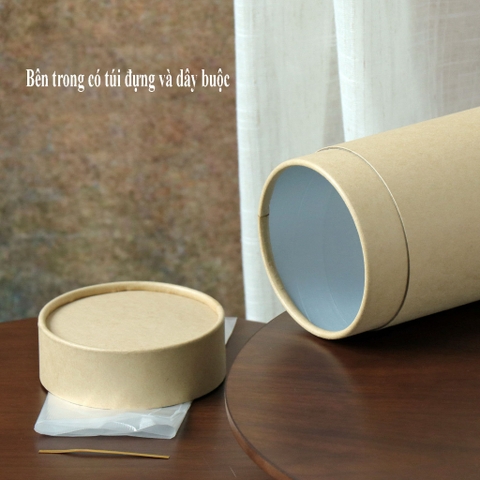 Hộp đựng trà, lọ đựng hạt kho, thảo dược, chất liệu kraft nhôm nắp giấy - HVL TEA
