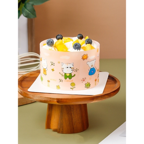 Cuộn mica lót thành bánh, bao bánh mousse cứng cao 8cm hoạ tiết