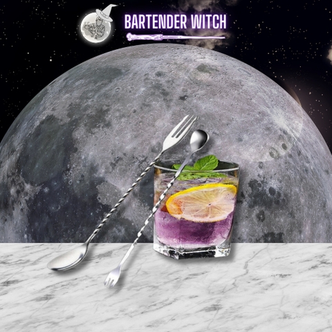 Thìa bar pha chế inox, thìa khuấy 2 đầu pha chế - Bartender Witch