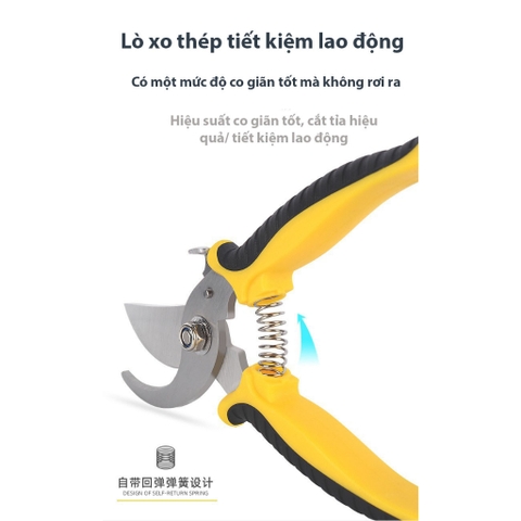 Kéo cắt cành cây có trợ lực thép SK5, dụng cụ làm vườn chuyên nghiệp - Người Làm Vườn