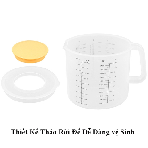 Ca nhựa đánh trứng và kem cheese - Có nắp - 2.5L - BartenderWitch