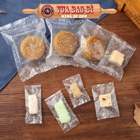 [Mã LIFE1511A giảm 10% đơn 50K] Túi đựng trà/ bánh kẹo,Túi OPP Chấm Bi, hàn nhiệt,100c/1sp - VUA BAO BÌ