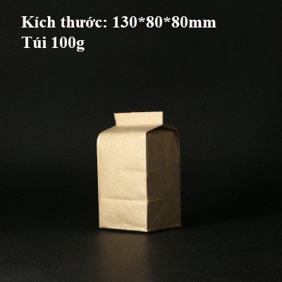 Túi ziplock kraft gấp đáy đứng đựng trà, hạt, thực phẩm, 1 túi/sp - HVL TEA