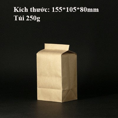 Túi ziplock kraft gấp đáy đứng đựng trà, hạt, thực phẩm, 1 túi/sp - HVL TEA