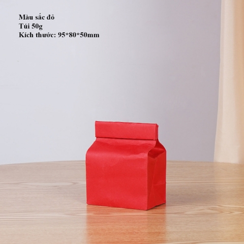 Túi ziplock kraft gấp đáy đứng đựng trà, hạt, thực phẩm, 1 túi/sp - HVL TEA