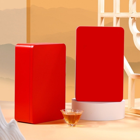 Hộp trà thiếc Hình Chữ Nhật Ngang 22x14x7cm - HVL TEA