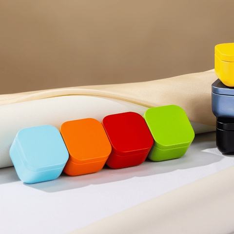 Lon trà thiếc vuông mini nhiều màu sắc mẫu mới - HVL TEA