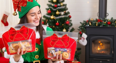 TÚI ZIP NƠ ĐỎ ĐỰNG QUÀ NOEL