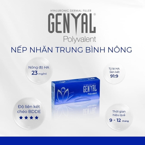 XCELENS GENYAL POLYVALENT / FILLER KIẾN TẠO ĐƯỜNG VIỀN MÔI VÀ LÀM ĐẦY NHỮNG NẾP NHĂN TRUNG BÌNH NÔNG