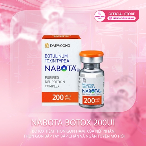 NABOTA BOTOX 200UI / BOTOX TIÊM THON GỌN HÀM, THON GỌN CƠ BẮP, TIÊM XÓA NHĂN VÀ TIÊM TRỊ HÔI NÁCH