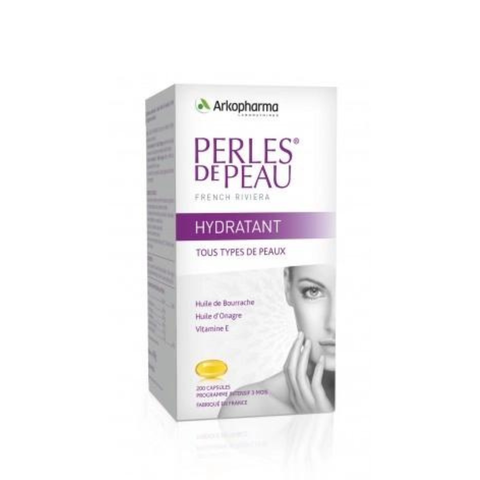ARKOPHARMA PERLES DE PEAU HYDRATANT / VIÊN UỐNG CẤP NƯỚC, CHỐNG OXY HÓA, CÂN BẰNG NỘI TIẾT TỐ, ĐẸP DA