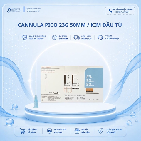 CANNULA PICO 23G 50MM / KIM ĐÂU TÙ TIÊM FILLER MŨI